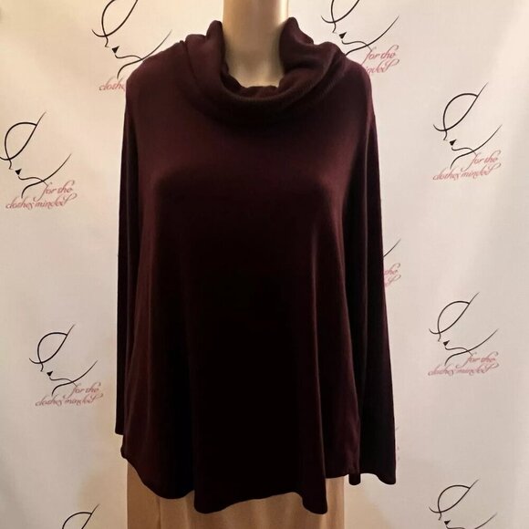 Apt 9. Sz PL. Maroon Cowl Turtleneck Soft Long Slv Sweater. Rayon Blend. B113 - Picture 1 of 5